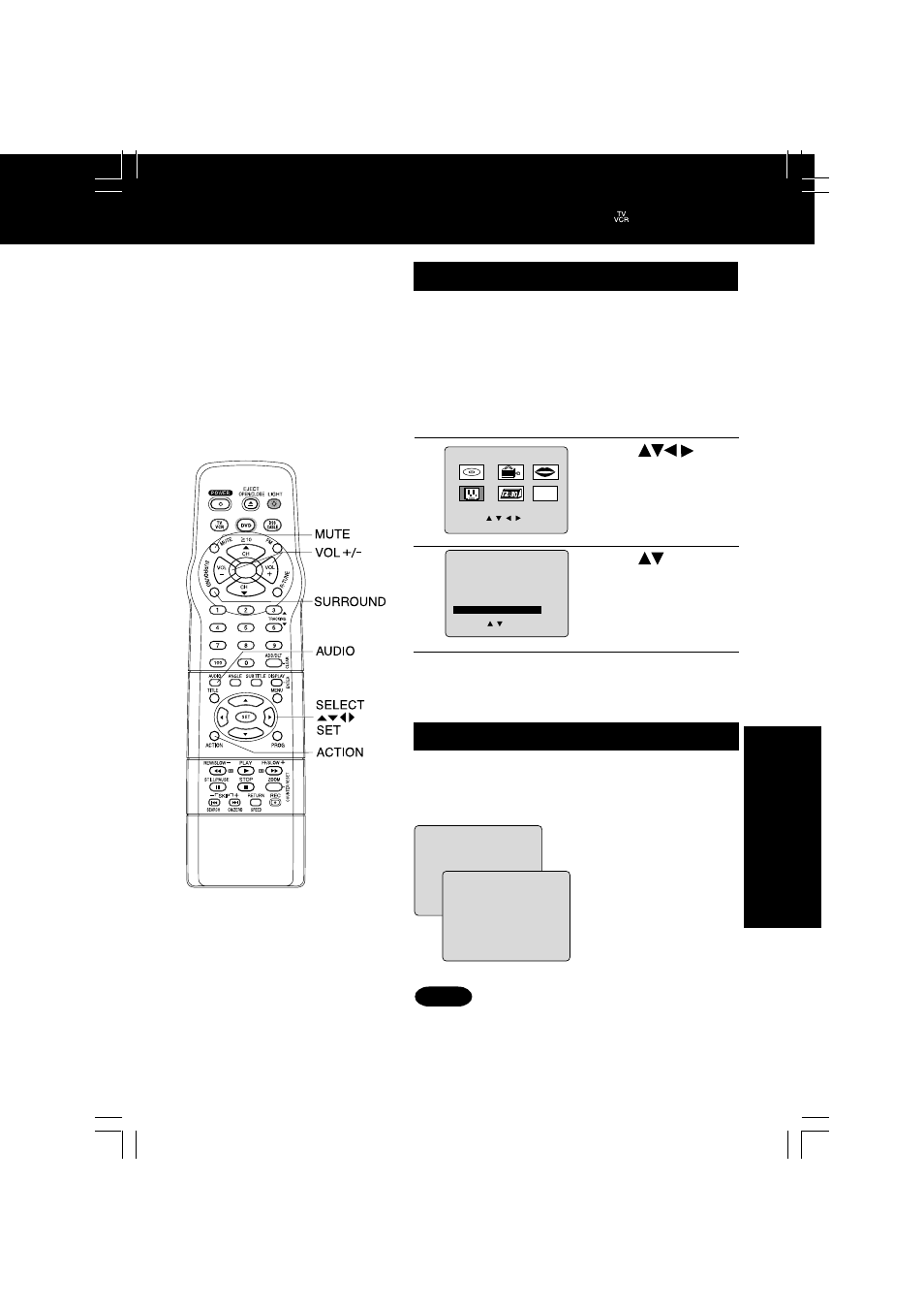 Dvd volume adjust, Surround sound system | Panasonic PV DM2092 User Manual | Page 45 / 76