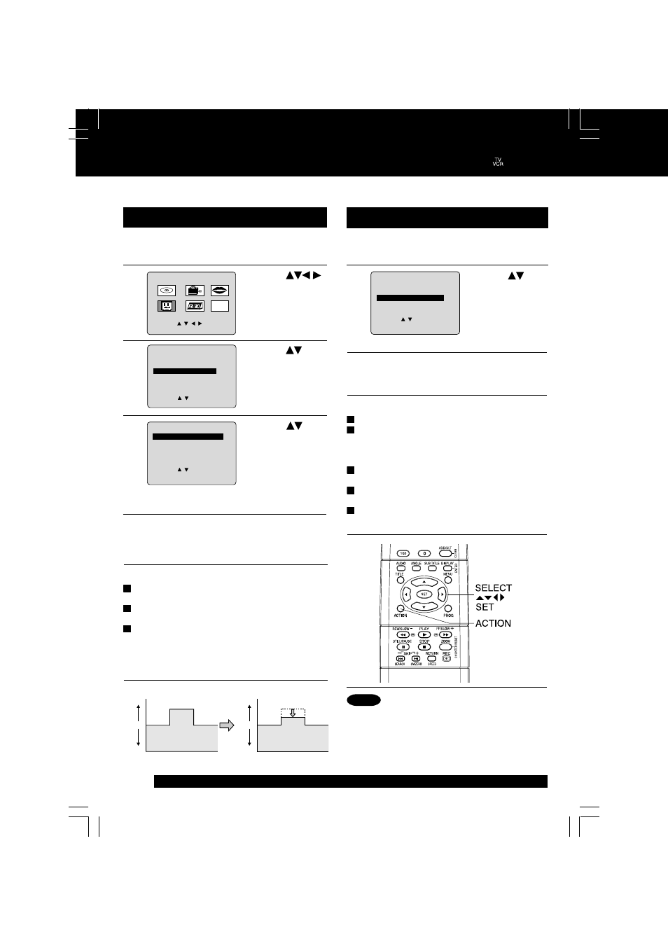 Video / audio menu, Audio menu video menu | Panasonic PV DM2092 User Manual | Page 46 / 76