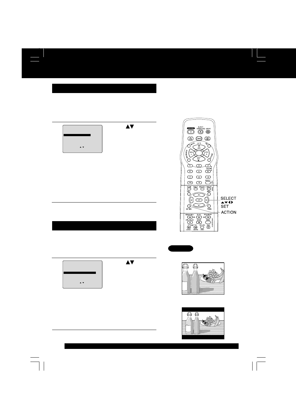 Settings for dvd operation (continued), Still mode, Selecting tv mode | Panasonic PV DM2092 User Manual | Page 60 / 76