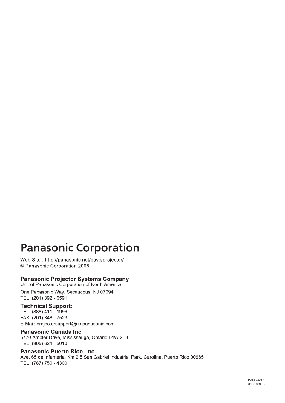 Panasonic PT-D10000U User Manual | Page 132 / 132