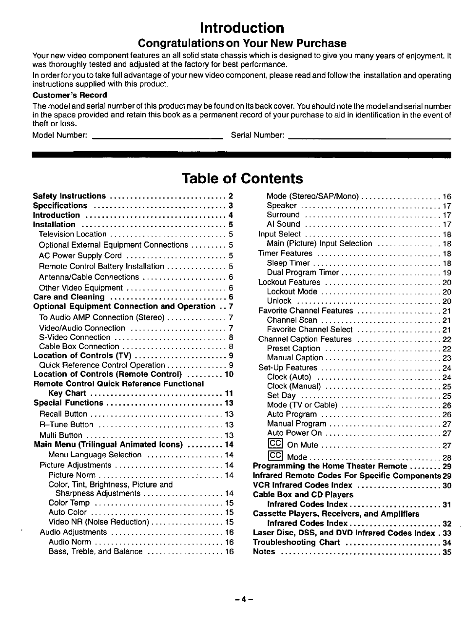 Panasonic CT-31SF14 User Manual | Page 4 / 36