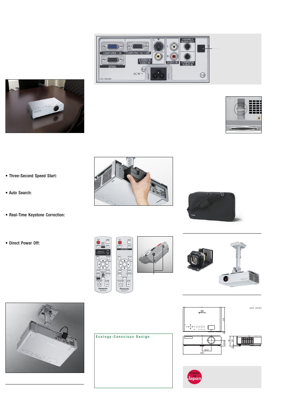 Ease of use | Panasonic PT-LW80NTEA User Manual | Page 5 / 6