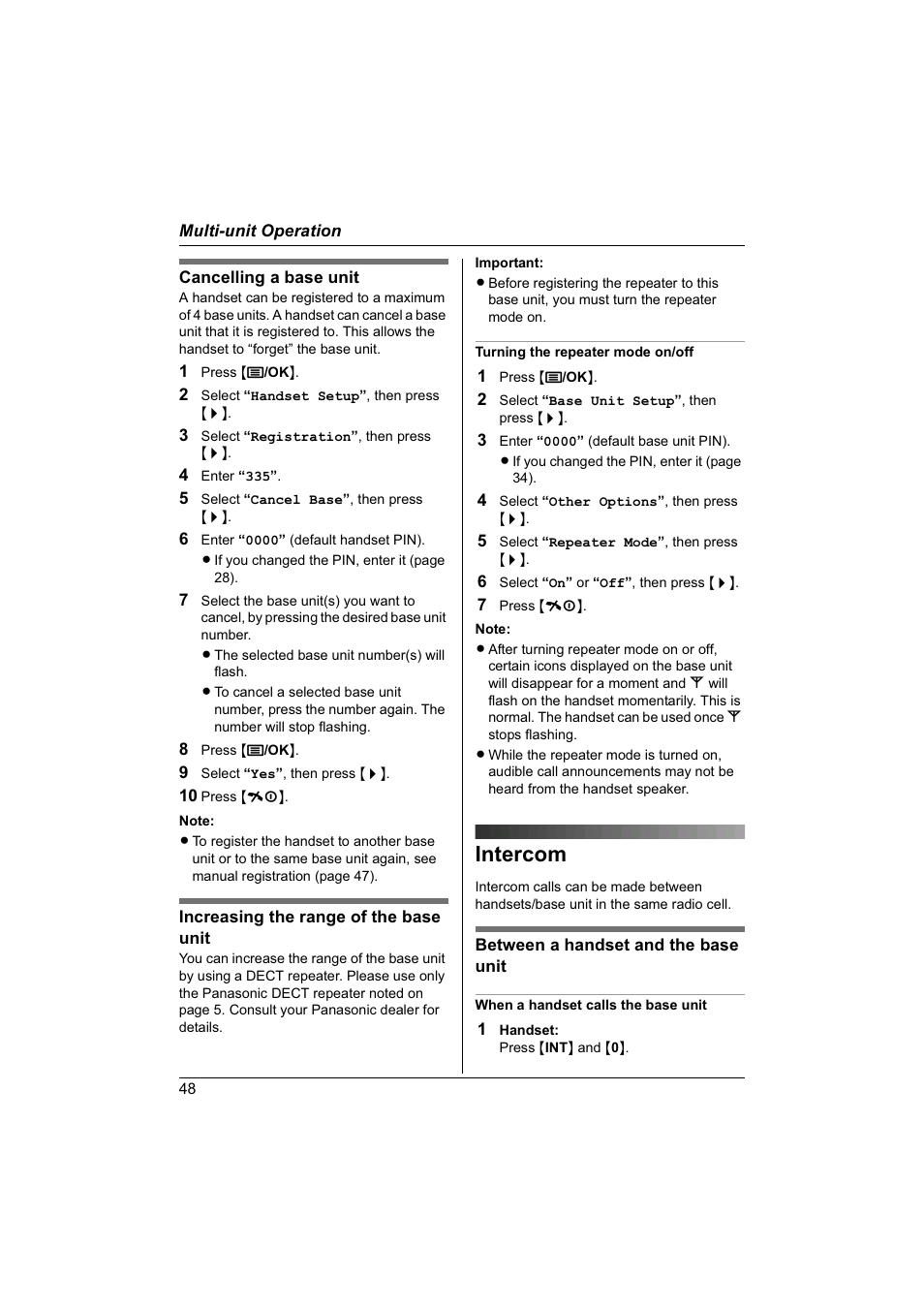 Intercom | Panasonic KX-TG1840NZ User Manual | Page 48 / 61