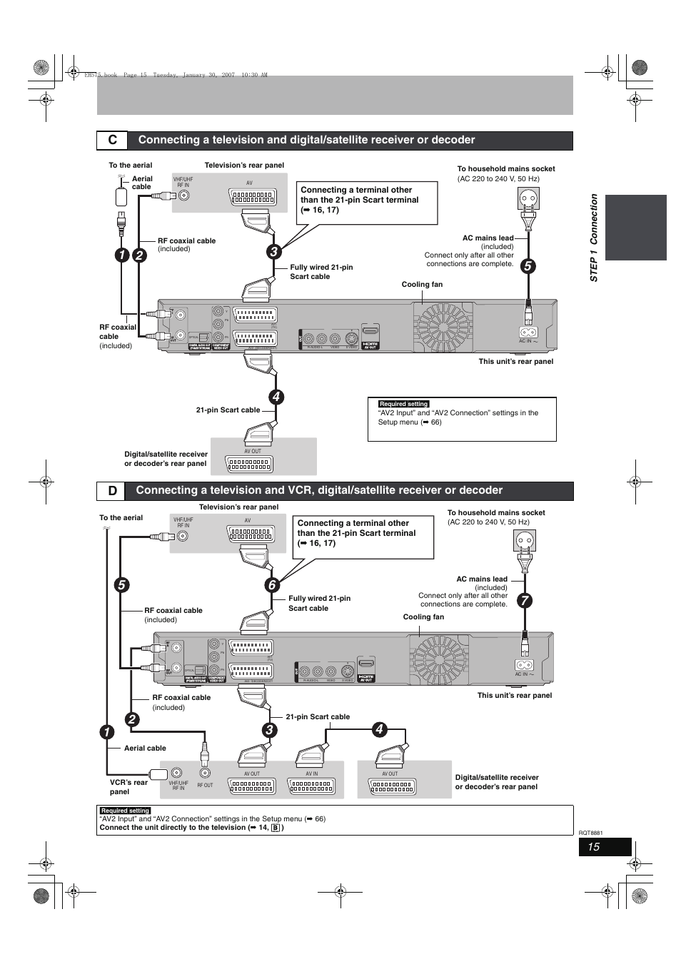 Ste p 1 c onne c tion | Panasonic DMR-EH575 User Manual | Page 15 / 84