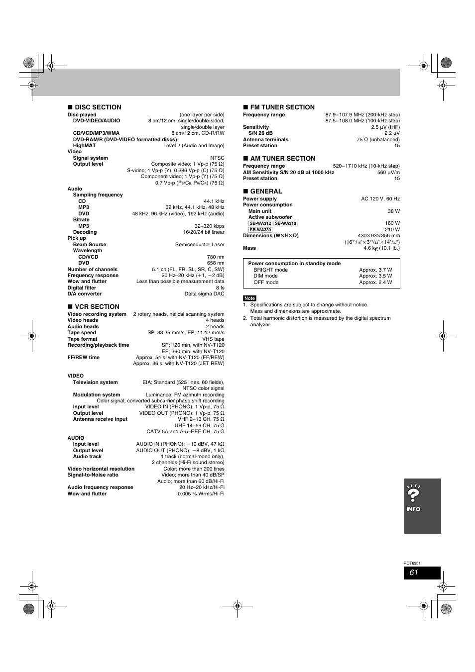 Panasonic SC-HT790V User Manual | Page 61 / 64