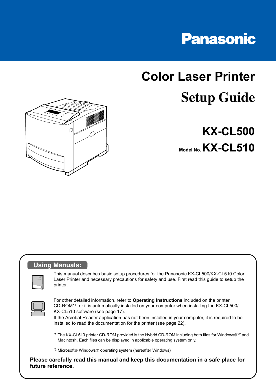 Panasonic KX-CL510 User Manual | 32 pages