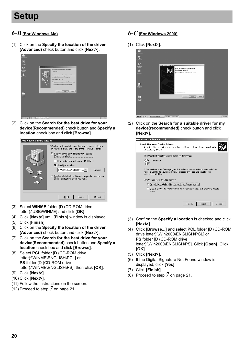 Setup | Panasonic KX-CL510 User Manual | Page 20 / 32