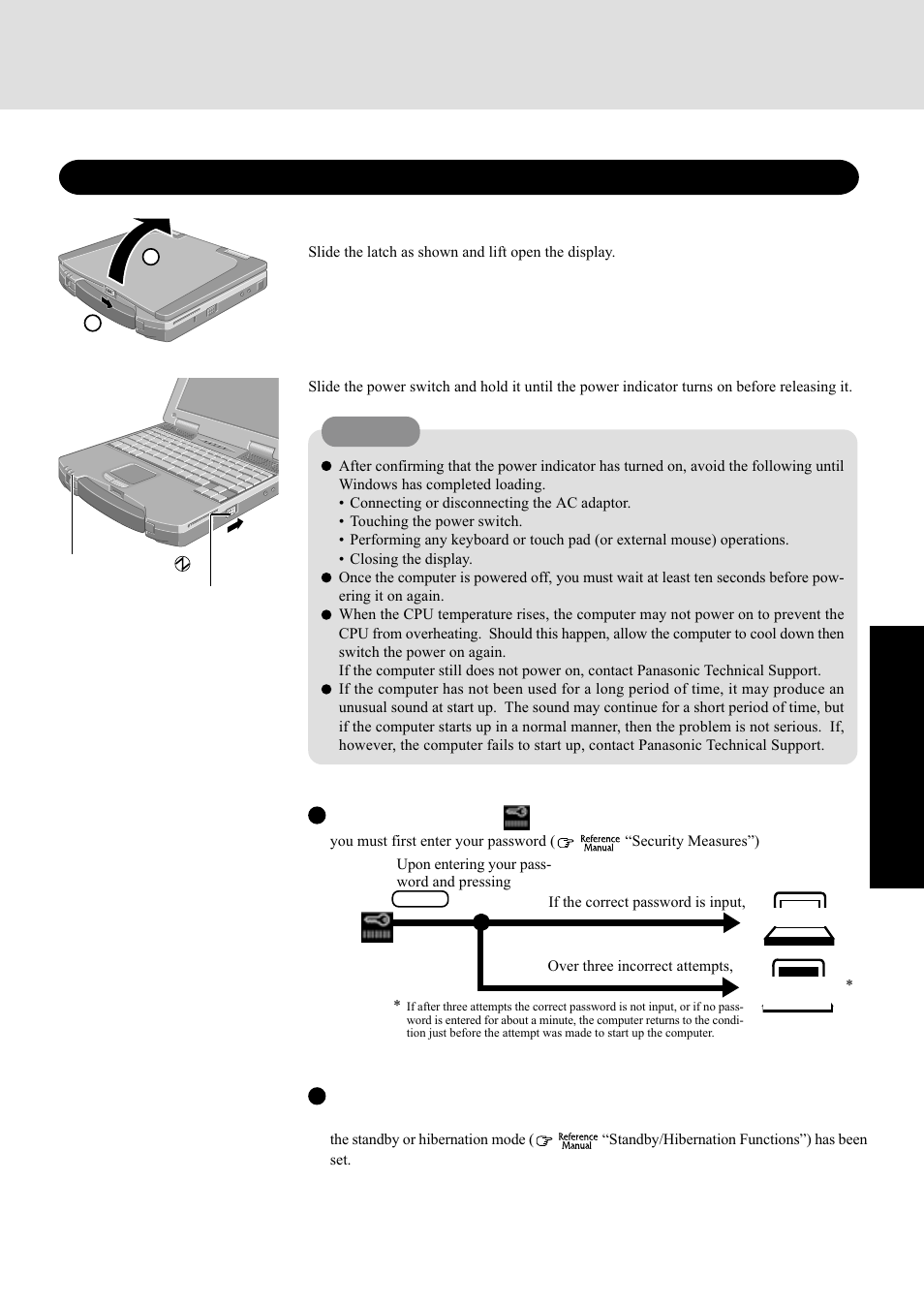 Starting up/shutting down, Starting up | Panasonic CF-72 Series P User Manual | Page 17 / 36