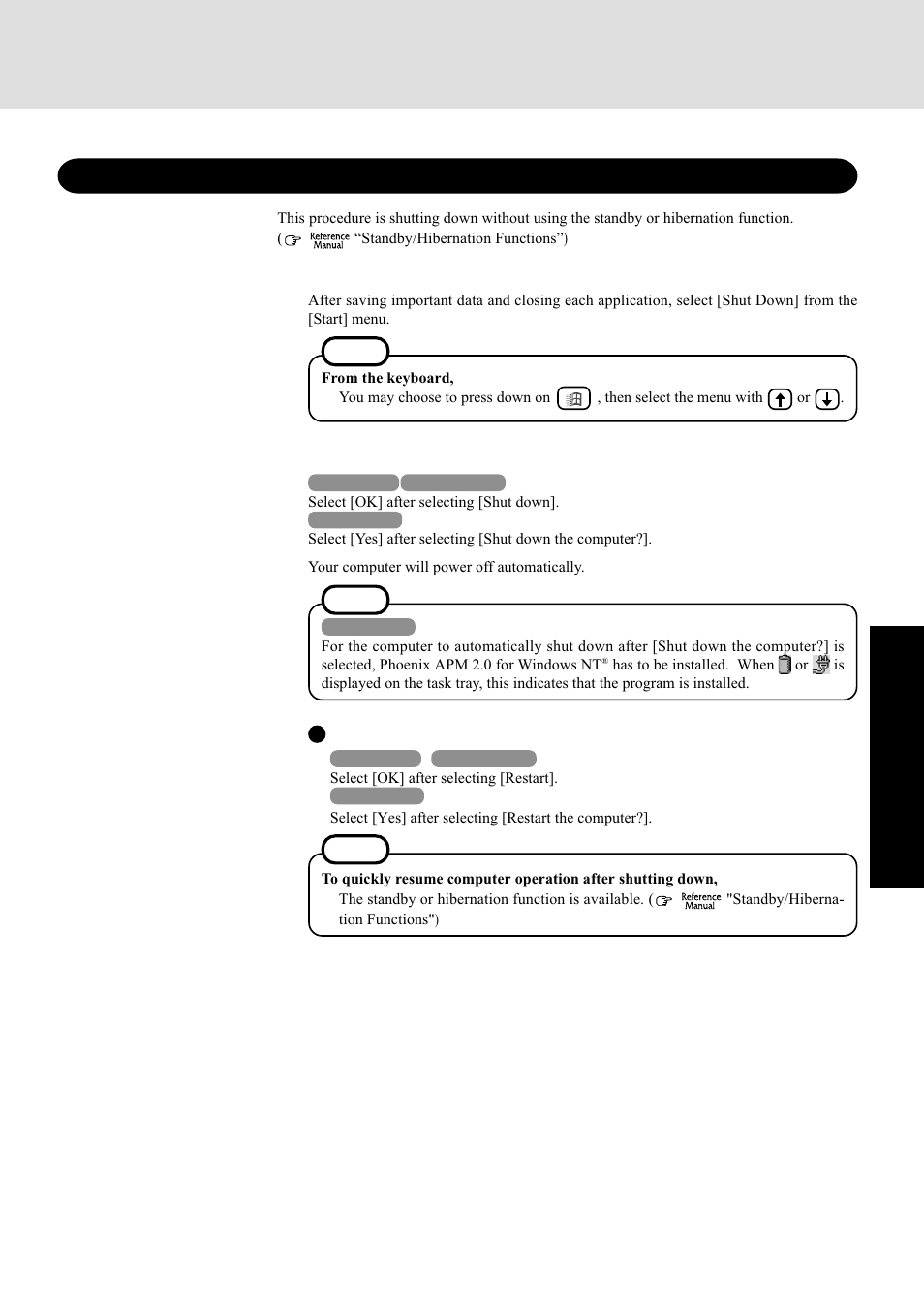 Shutting down (power off your computer) | Panasonic CF-72 Series P User Manual | Page 19 / 36