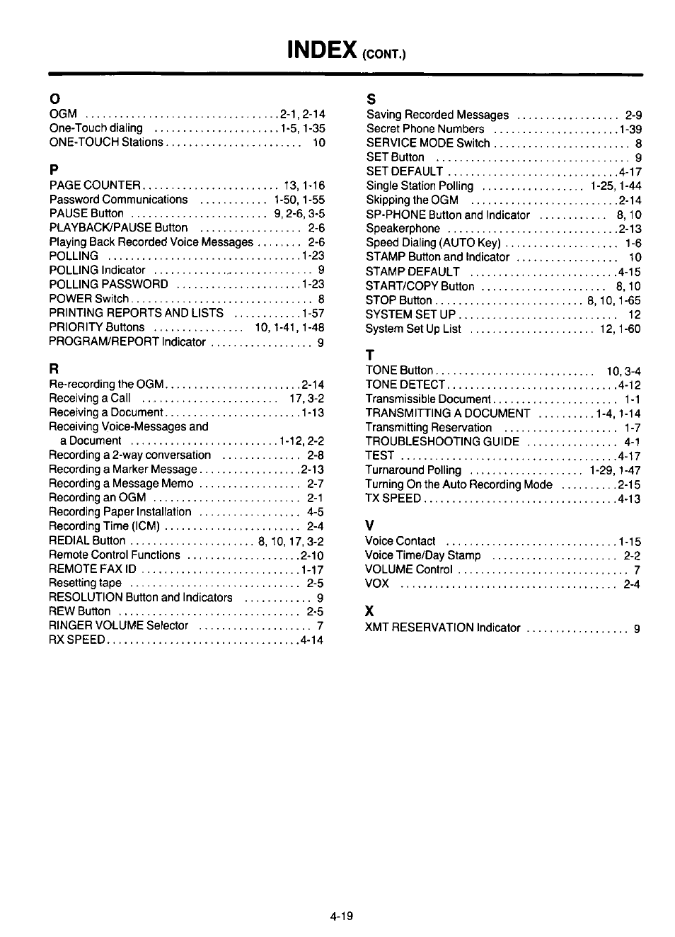 Index | Panasonic KX-F220 User Manual | Page 128 / 132