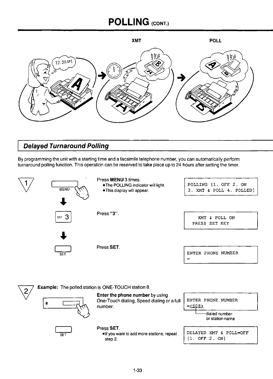 Delayed turnaround polling, Polling | Panasonic KX-F220 User Manual | Page 54 / 132