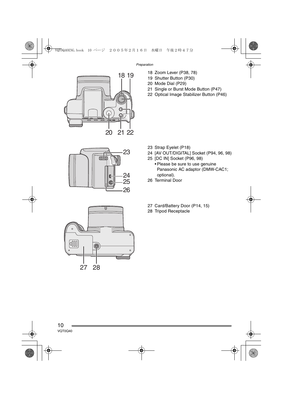 Panasonic DMC-FZ5GN User Manual | Page 10 / 116