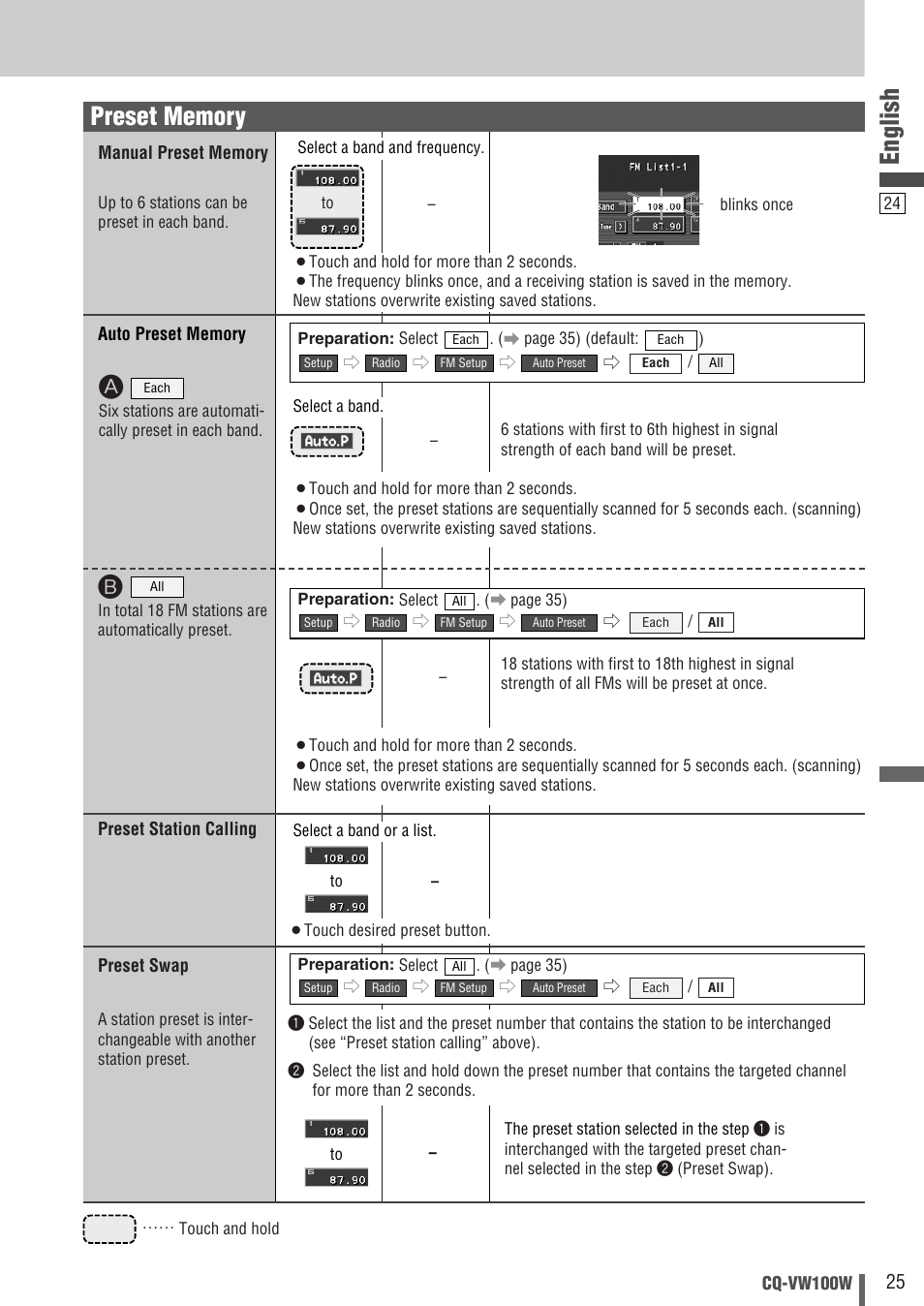 English | Panasonic CQ-VW100W User Manual | Page 25 / 46