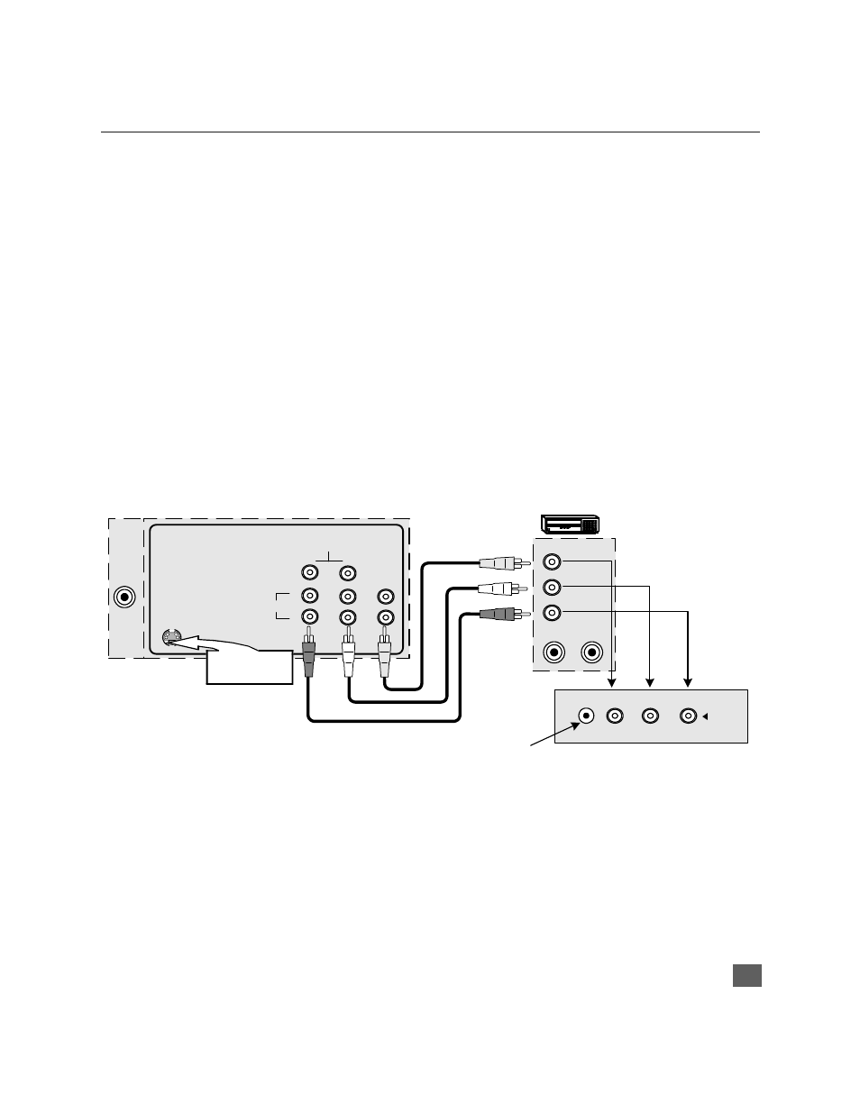 Conexiones de equipo opcional, Conexion de la videocasetera | Panasonic CT-20SX11 User Manual | Page 27 / 38