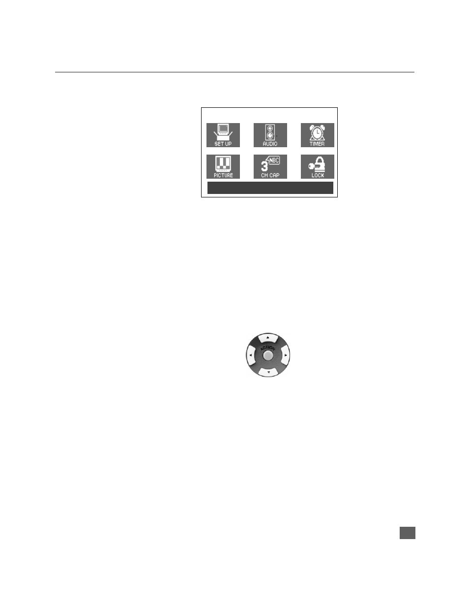Menu principal, Boton action, Botones ch / vol | Botones del control remoto, Guia del control remoto, Exit | Panasonic CT-20SX11 User Manual | Page 31 / 38