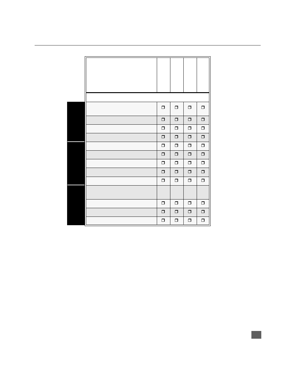 Feature chart | Panasonic CT-20SX11 User Manual | Page 4 / 38