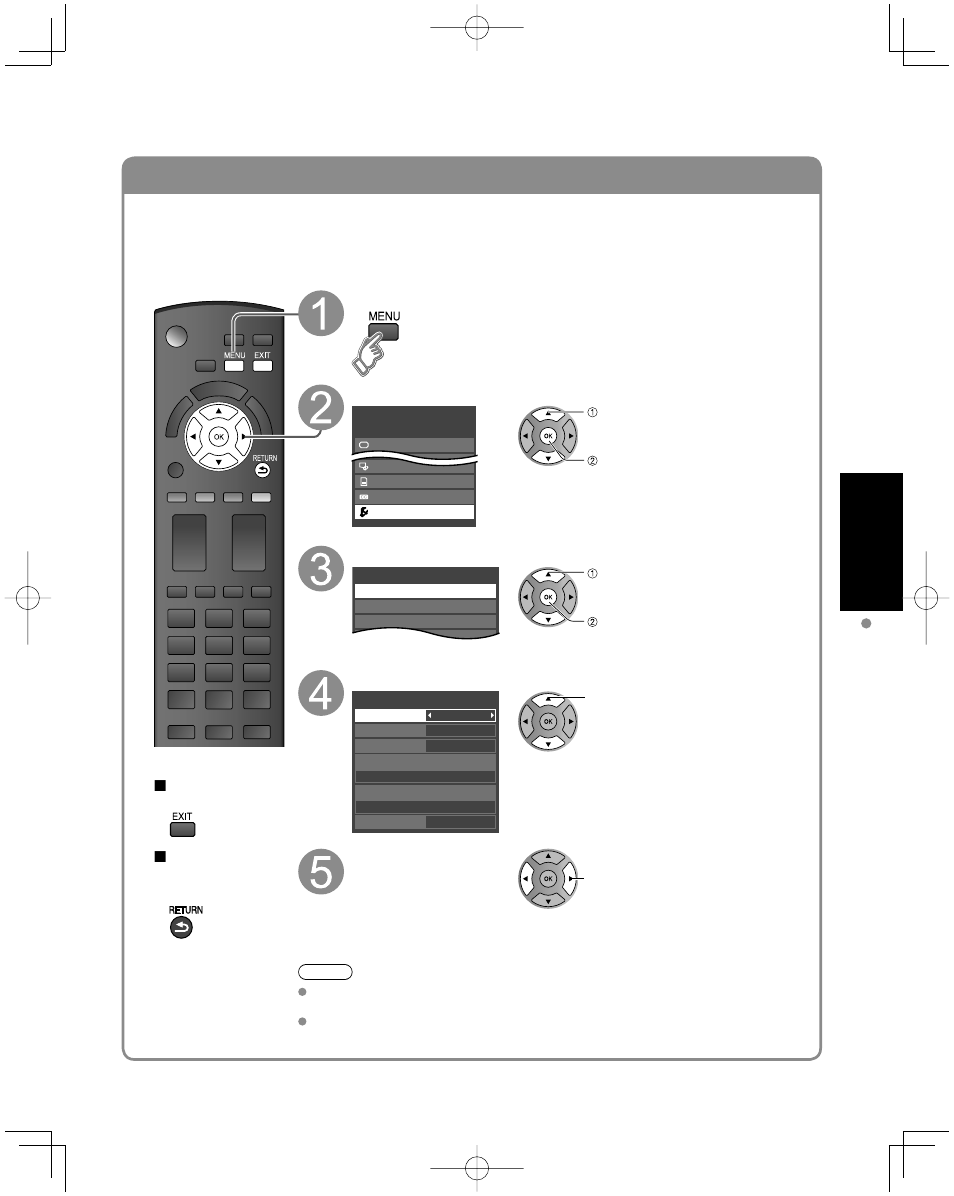 Viera link, Setting, Viewing | Display menu select “setup, Select “viera link settings, Select “viera link, Select “on, Watching v ideos and dvds | Panasonic TC-L32C12 User Manual | Page 23 / 58