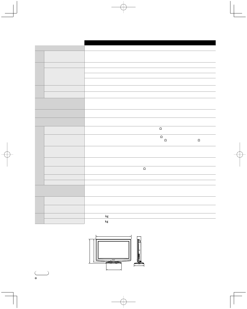Specifications | Panasonic TC-L32C12 User Manual | Page 52 / 58