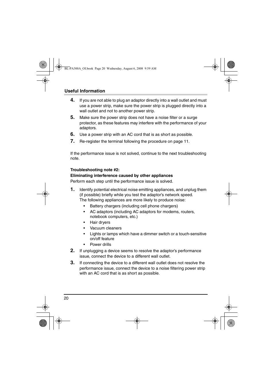 Panasonic BL-PA300A User Manual | Page 20 / 56