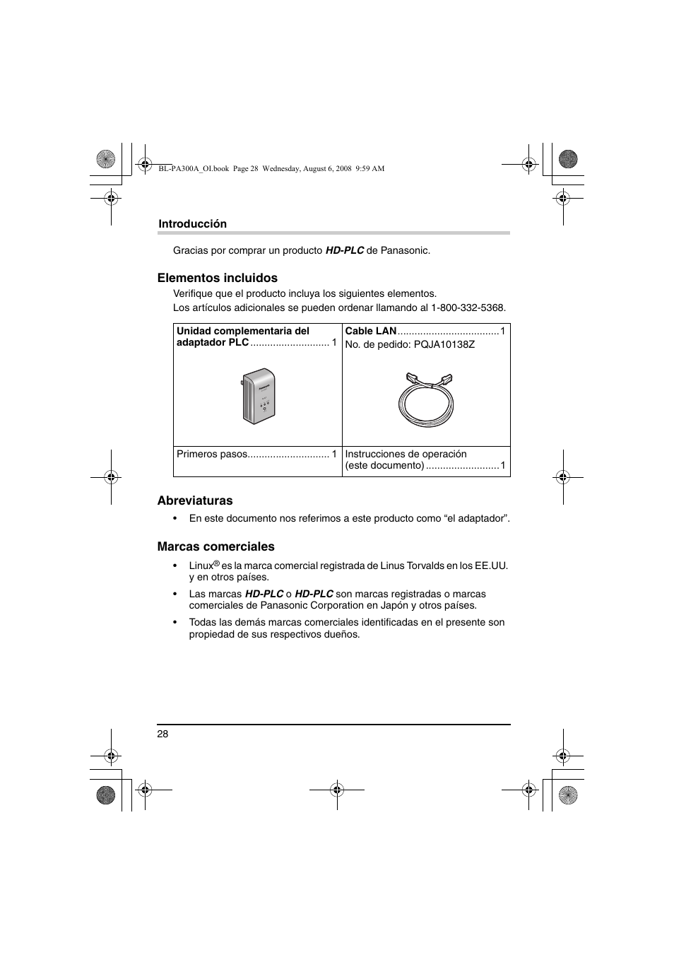 Instrucciones de operación, Introducción | Panasonic BL-PA300A User Manual | Page 28 / 56