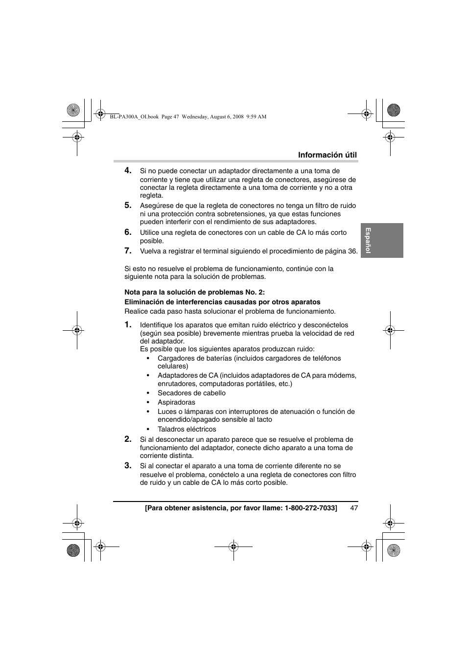 Panasonic BL-PA300A User Manual | Page 47 / 56