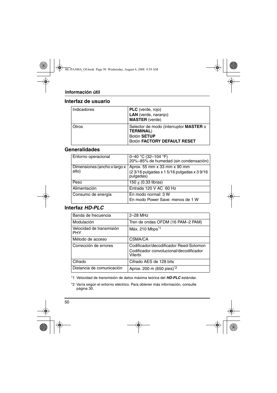 Panasonic BL-PA300A User Manual | Page 50 / 56