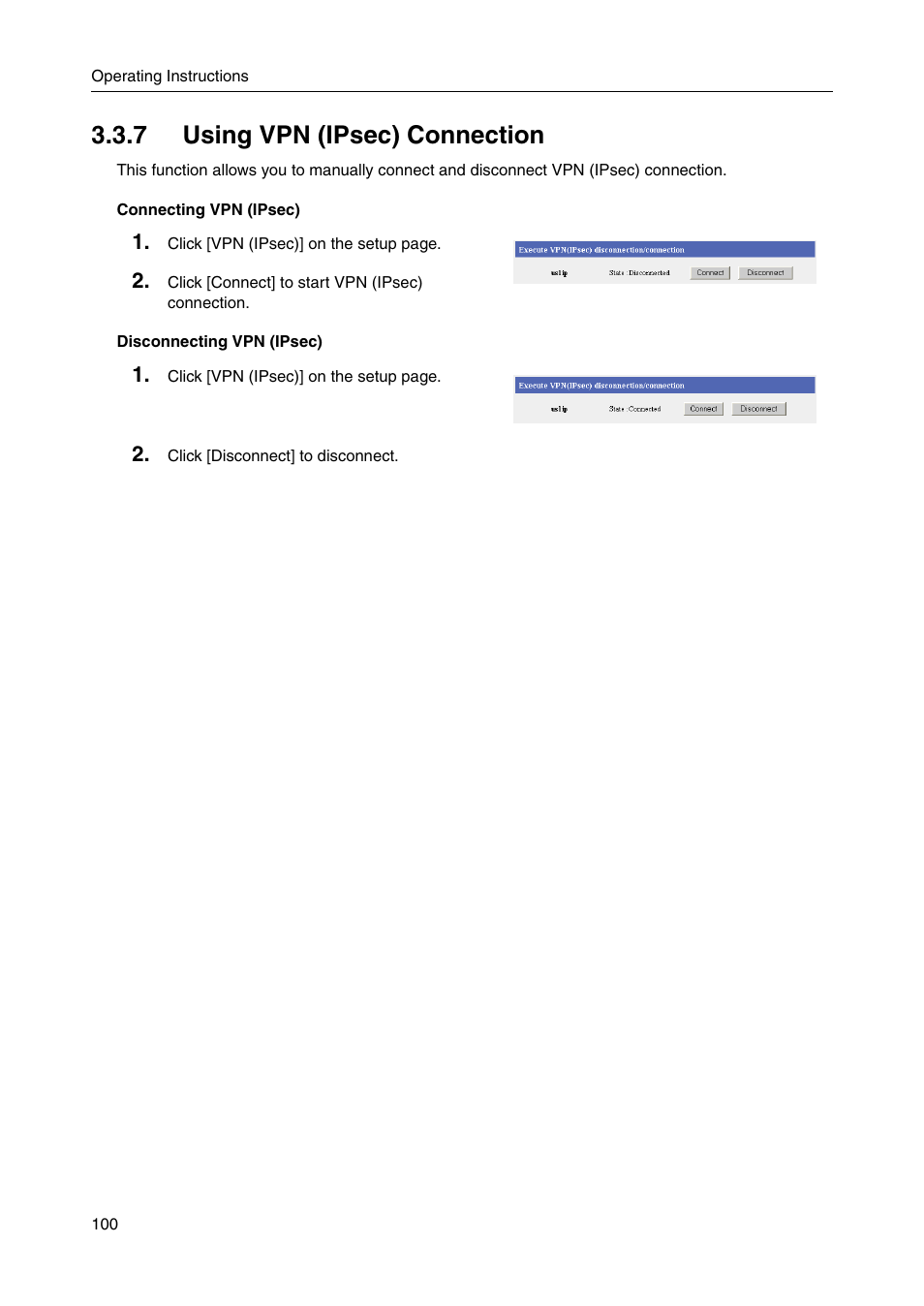 7 using vpn (ipsec) connection | Panasonic BBHGW700A User Manual | Page 100 / 142