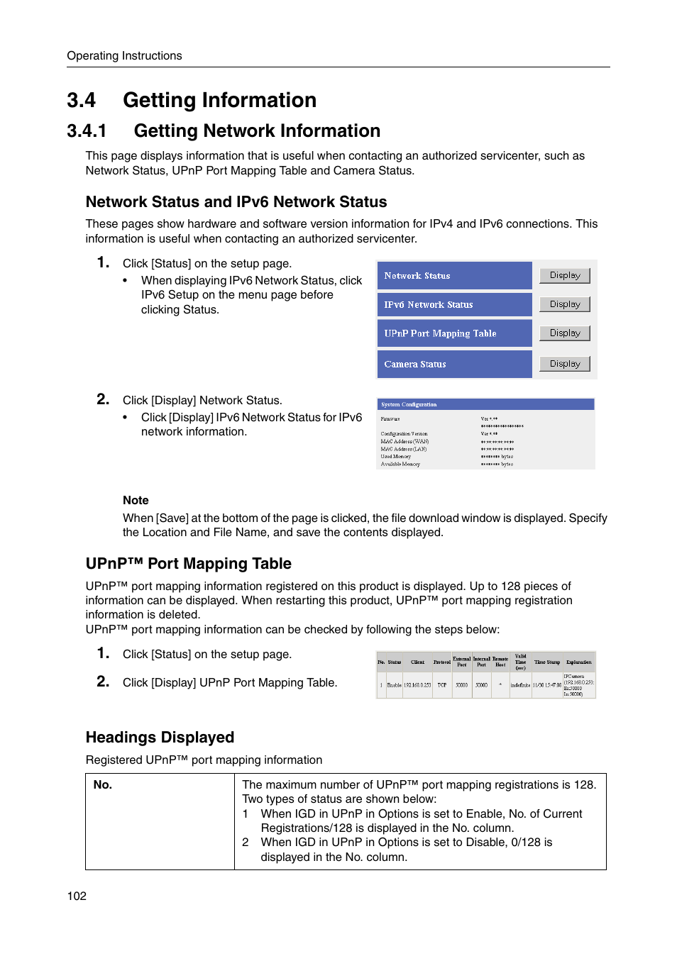 4 getting information, 1 getting network information, E 102 | Panasonic BBHGW700A User Manual | Page 102 / 142