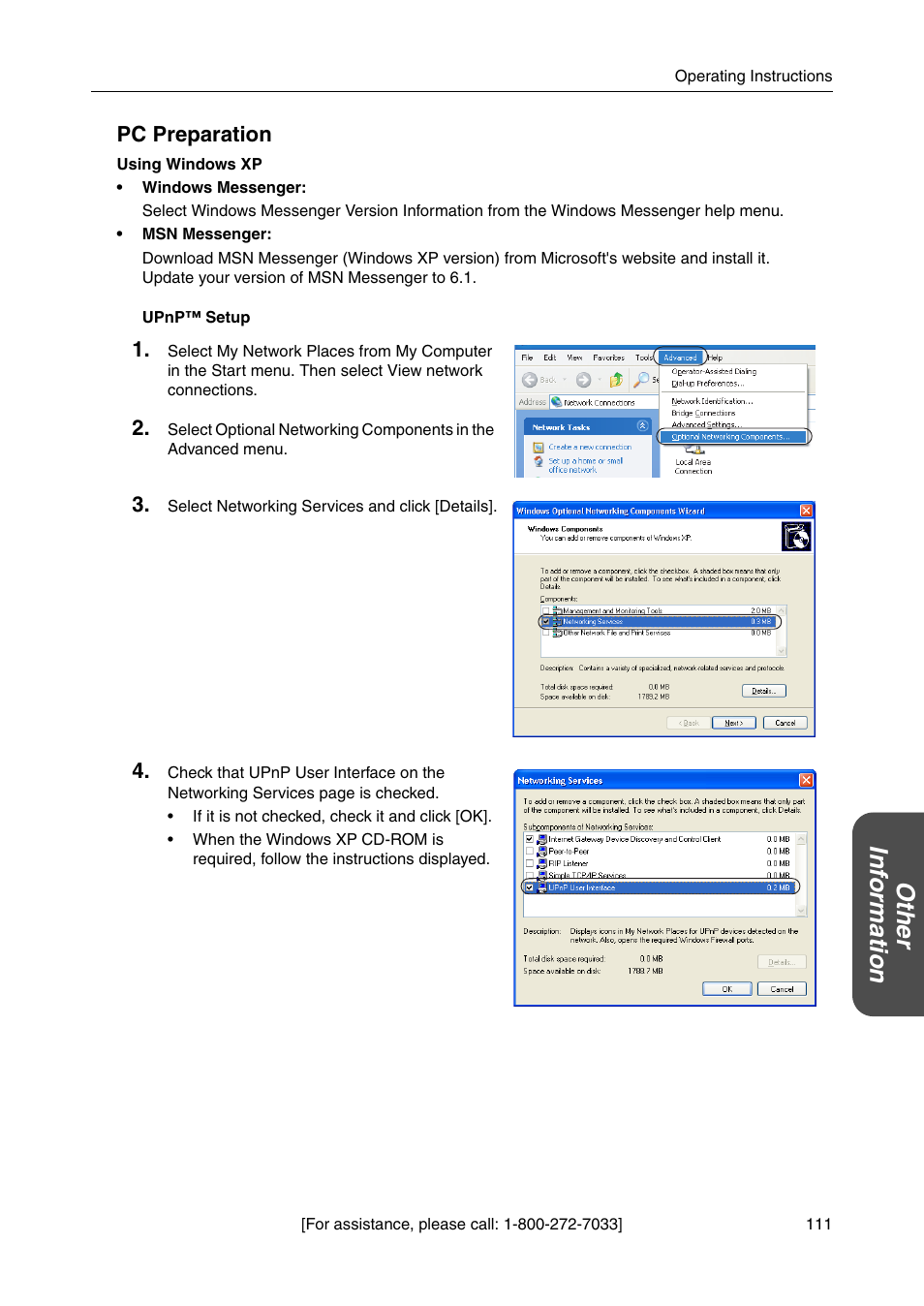 Ot he r inf o rmation, Pc preparation | Panasonic BBHGW700A User Manual | Page 111 / 142