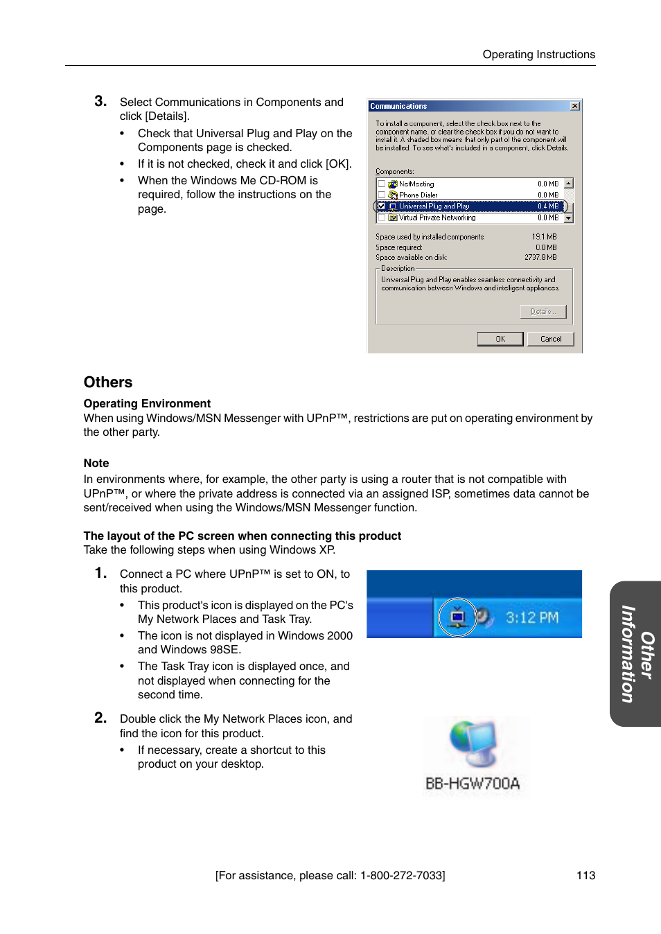 Ot he r inf o rmation, Others | Panasonic BBHGW700A User Manual | Page 113 / 142