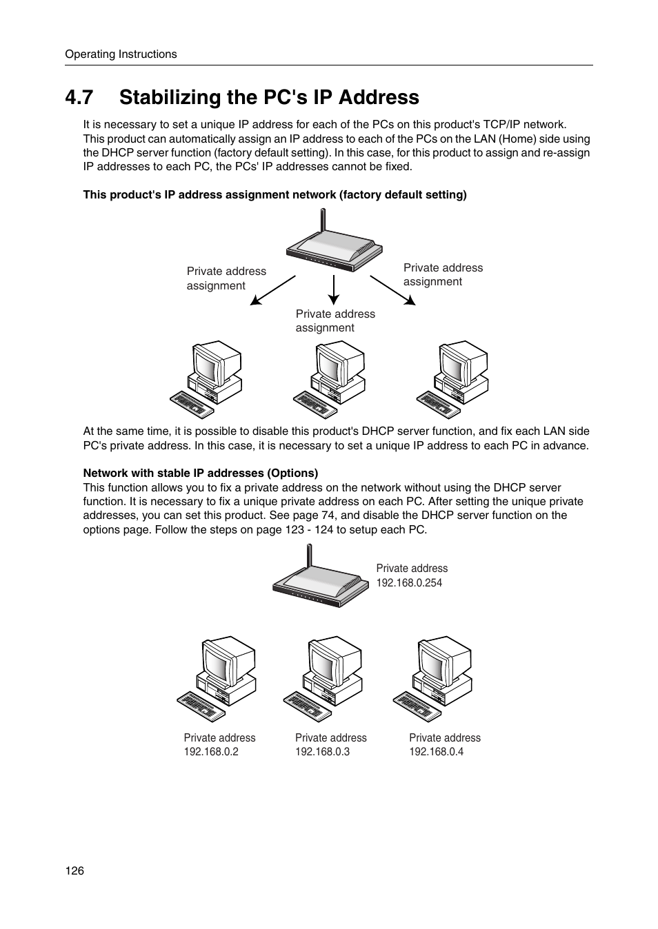 7 stabilizing the pc's ip address | Panasonic BBHGW700A User Manual | Page 126 / 142