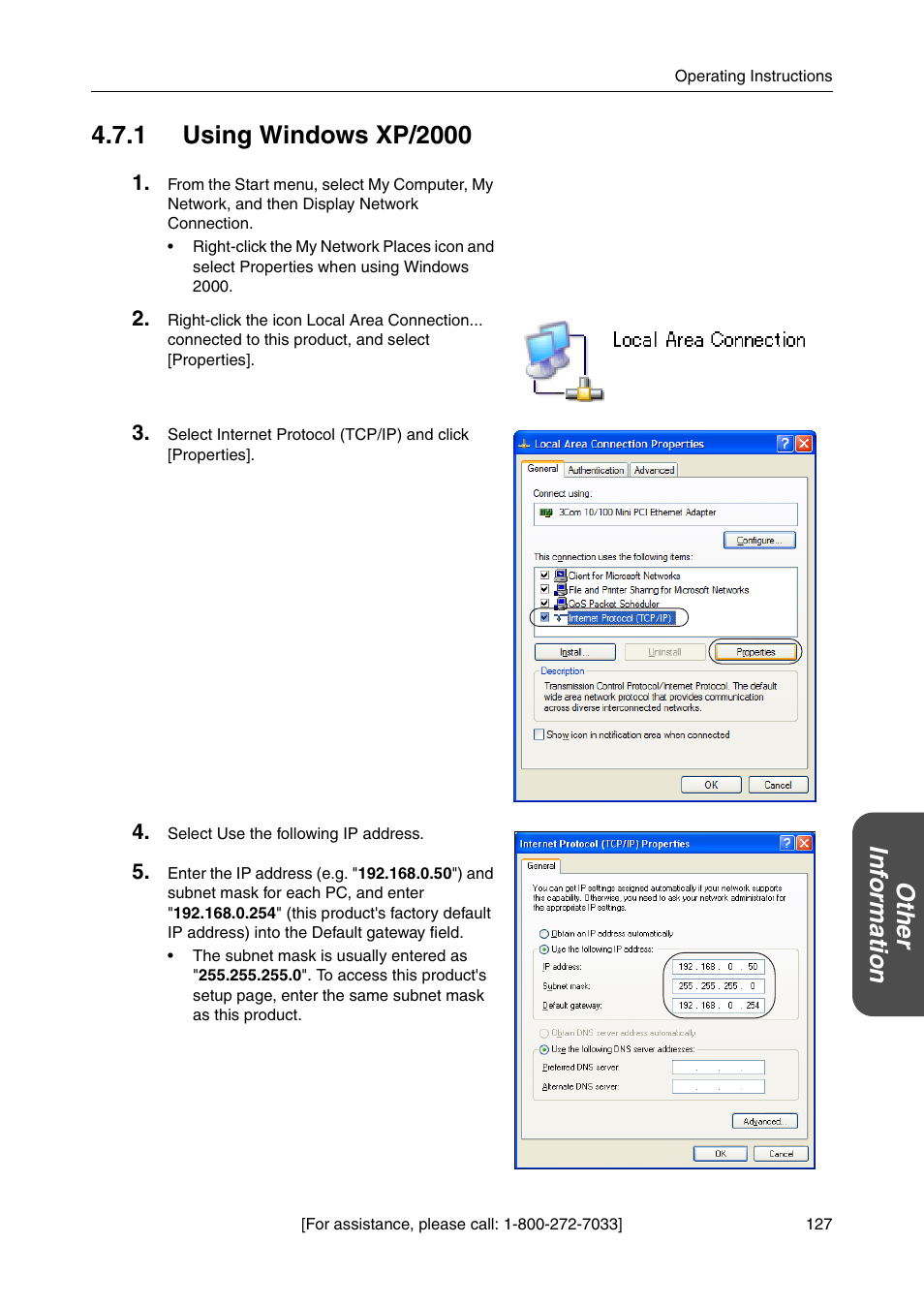 1 using windows xp/2000 | Panasonic BBHGW700A User Manual | Page 127 / 142