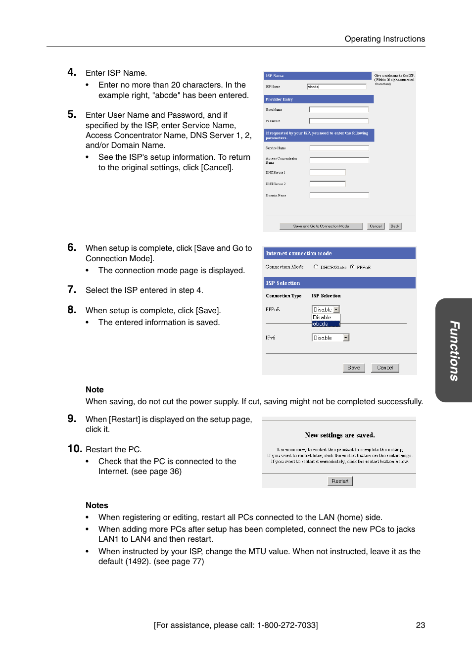 Functions | Panasonic BBHGW700A User Manual | Page 23 / 142