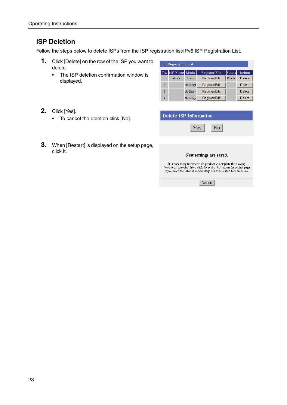 E 28, Isp deletion | Panasonic BBHGW700A User Manual | Page 28 / 142