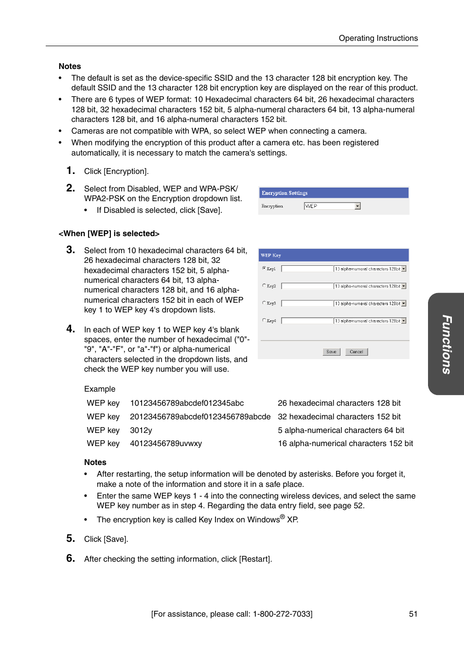 Functions | Panasonic BBHGW700A User Manual | Page 51 / 142