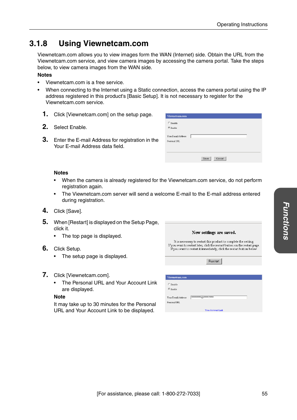 8 using viewnetcam.com, E 55) | Panasonic BBHGW700A User Manual | Page 55 / 142