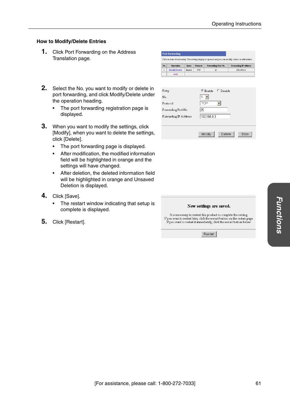 Functions | Panasonic BBHGW700A User Manual | Page 61 / 142
