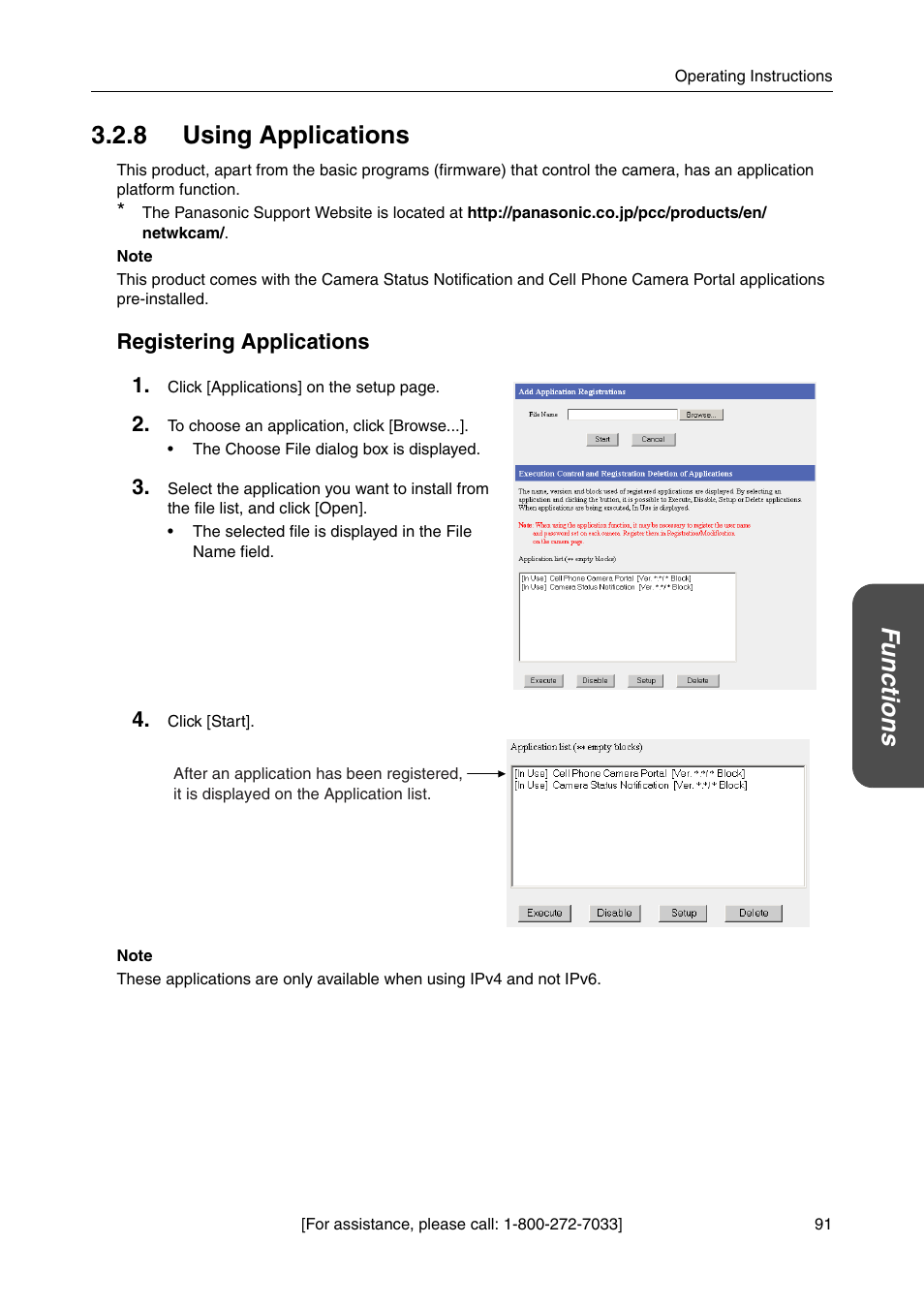 8 using applications, Functions 3.2.8 using applications, Registering applications 1 | Panasonic BBHGW700A User Manual | Page 91 / 142