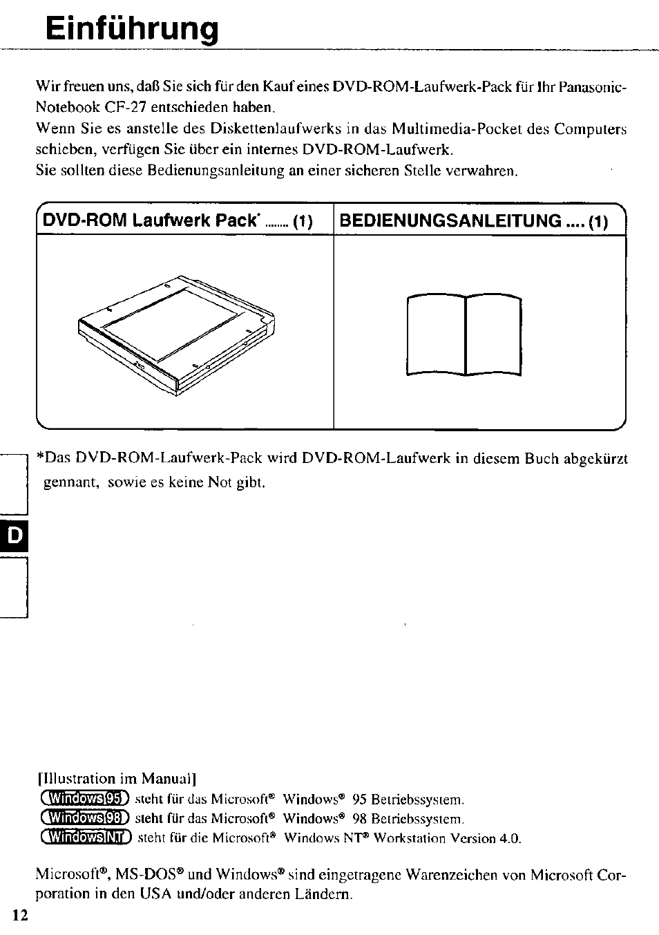 Einführung | Panasonic CF-VDD272 User Manual | Page 12 / 28