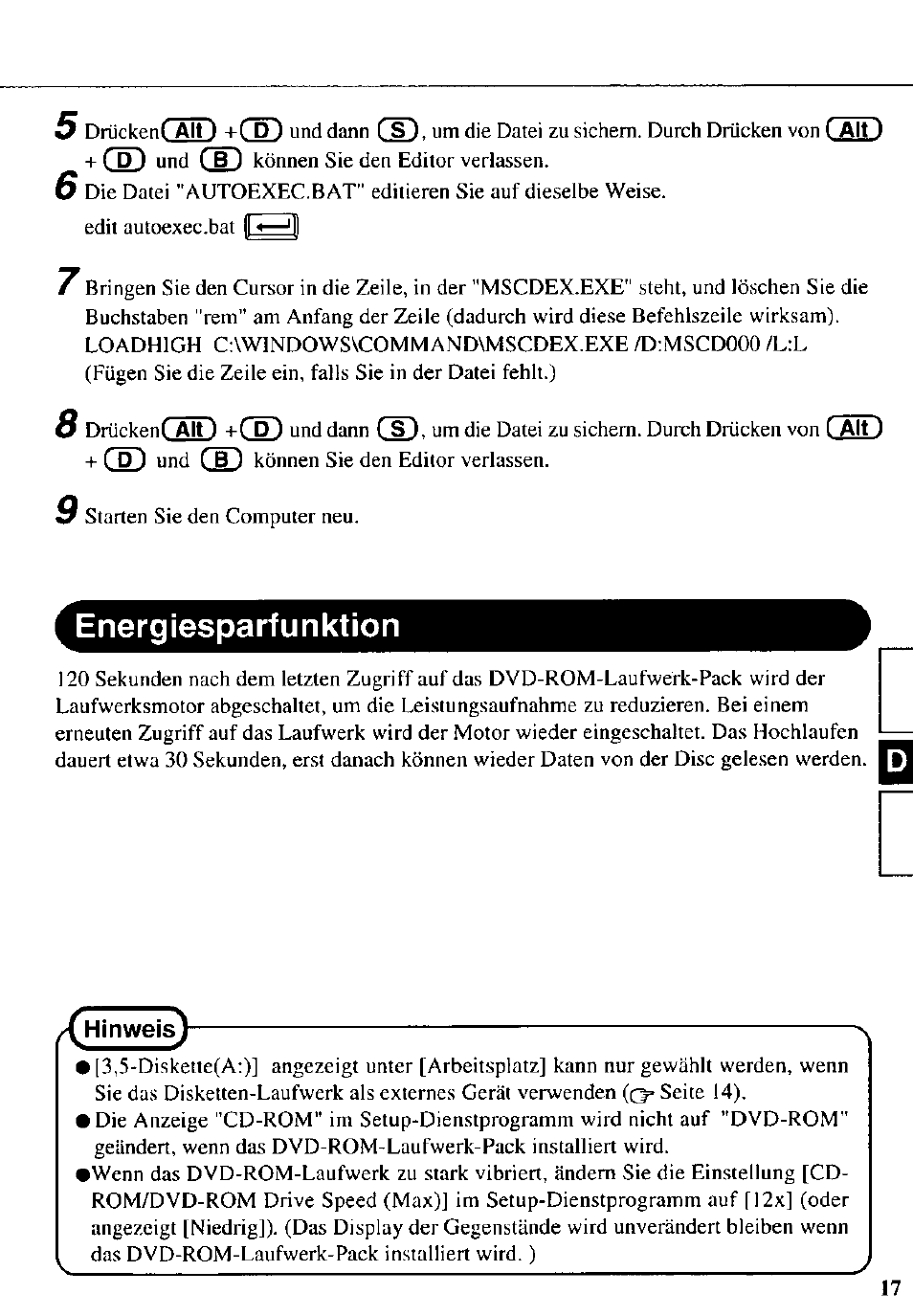 Energiesparfunktion | Panasonic CF-VDD272 User Manual | Page 17 / 28