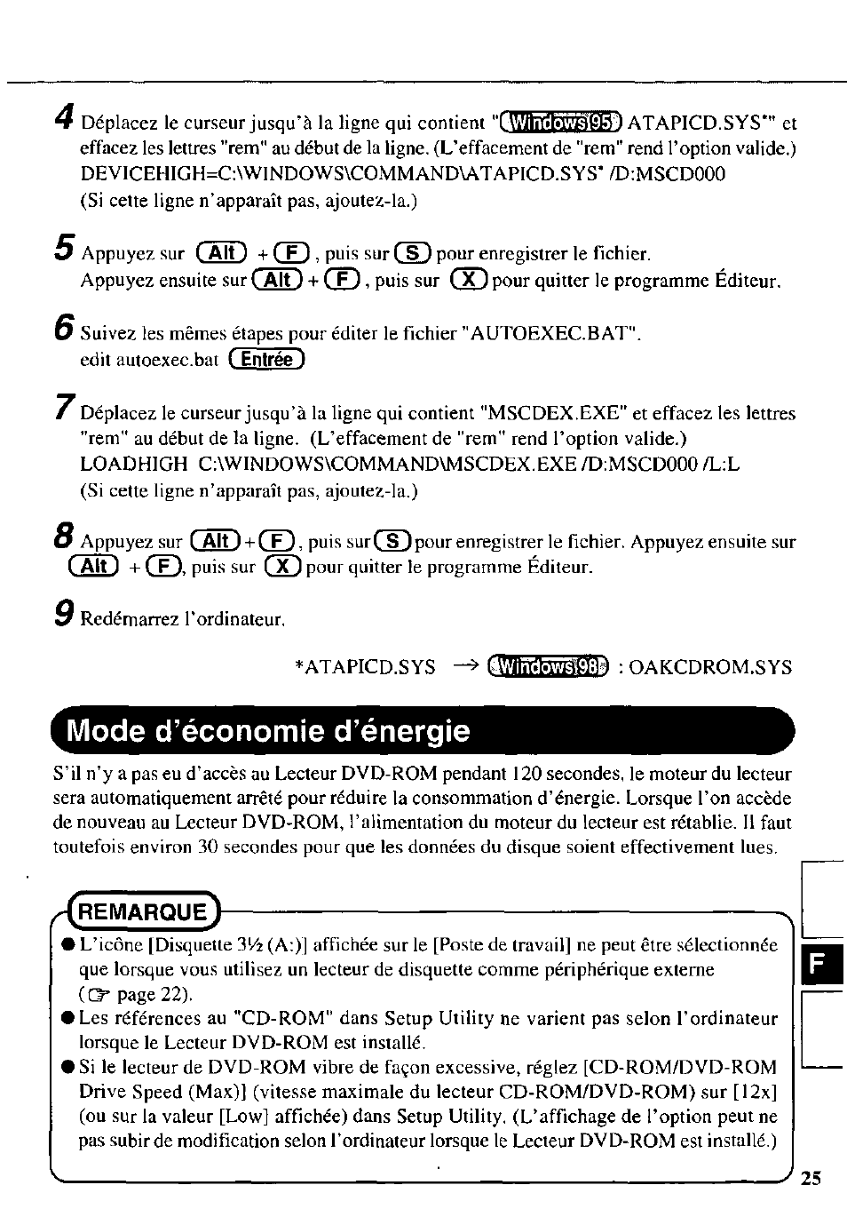 Mode d’économie d’énergie | Panasonic CF-VDD272 User Manual | Page 25 / 28