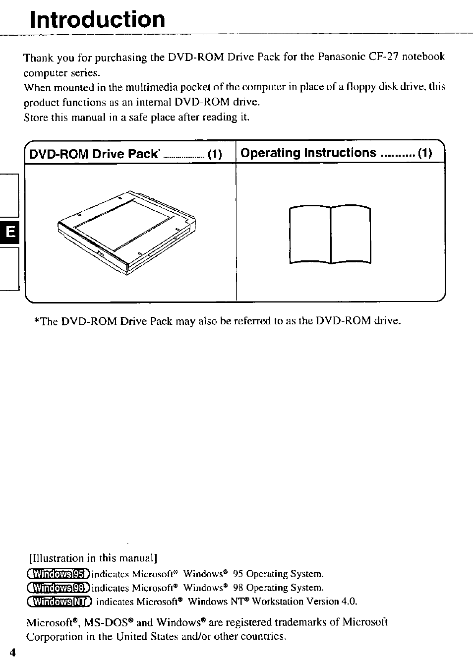 Introduction | Panasonic CF-VDD272 User Manual | Page 4 / 28