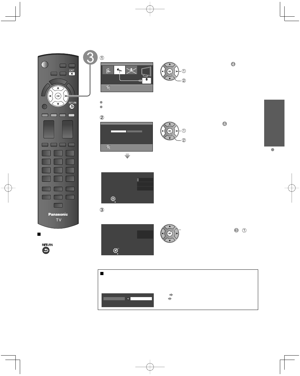 Auto channel setup (ant/cable setup), First t ime setup, Quick start guide | Press to return to the previous screen, Select the connected antenna in terminal, Select “start, Start scanning the channels, Complete the auto program setup, Not used: go to, Skip: go to | Panasonic TC-L32C22 User Manual | Page 13 / 52