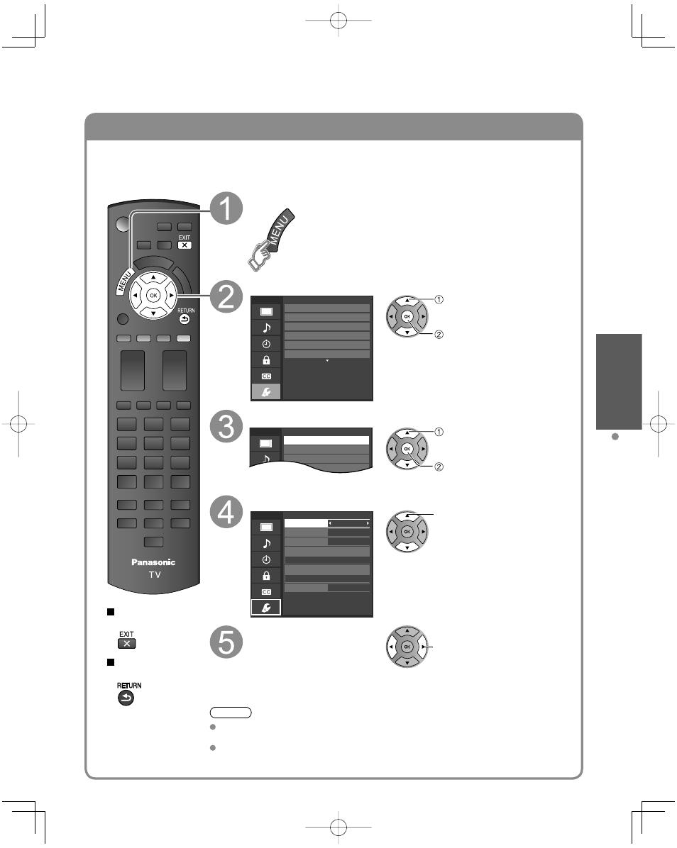 Viera link, Setting, Display the menu select “setup | Select “viera link settings, Select “viera link, Select “on, Watching v ideos and dvds, Viewing | Panasonic TC-L32C22 User Manual | Page 21 / 52