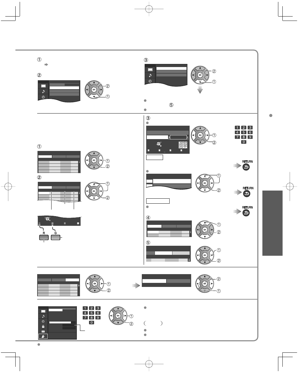 Editing and setting channels, Advanced, Select “ant in | Select “auto program, Select a scanning mode (p. 13), Edit, Move the cursor to a channel number, Select “apply, Select “edit, Select the item to edit | Panasonic TC-L32C22 User Manual | Page 35 / 52