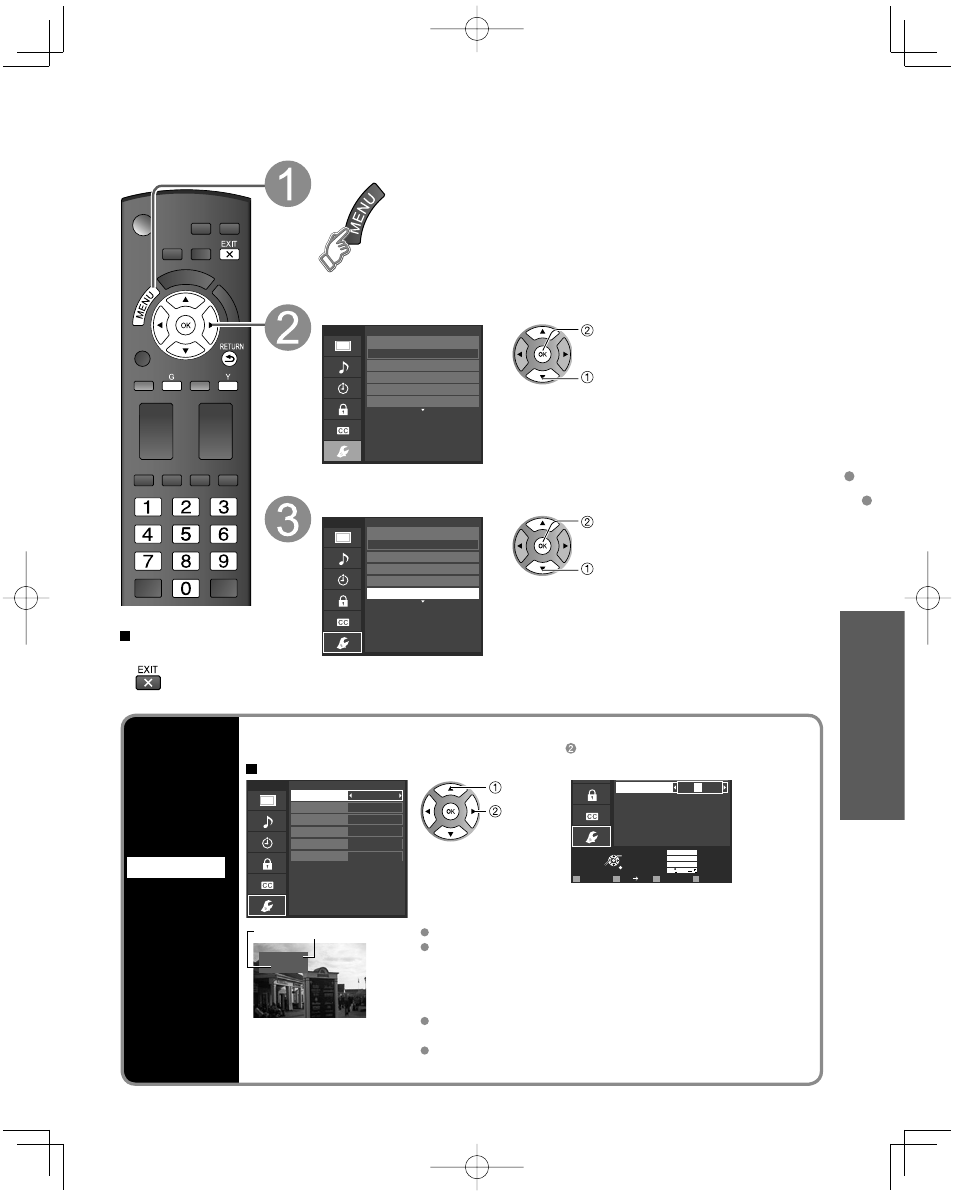 Input labels, Display the menu select “setup, Select “input labels | Input labels closed caption, Display labels of connected devices, Advanced, Press to exit from a menu screen, Terminals: hdmi 1-2/component/video 1-2/pc, For the pc terminal, only “not used” is available | Panasonic TC-L32C22 User Manual | Page 37 / 52