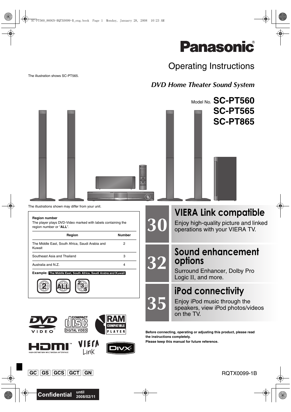 Panasonic SC-PT565 User Manual | 44 pages