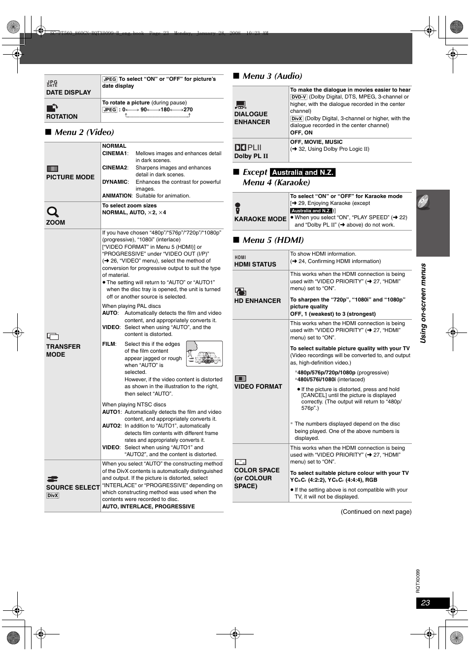 Plii | Panasonic SC-PT565 User Manual | Page 23 / 44