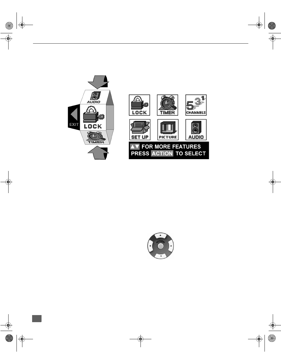 Roller guide menu navigation, Remote control guide, Roller guide menu selections | Panasonic PT-61D31V User Manual | Page 13 / 50