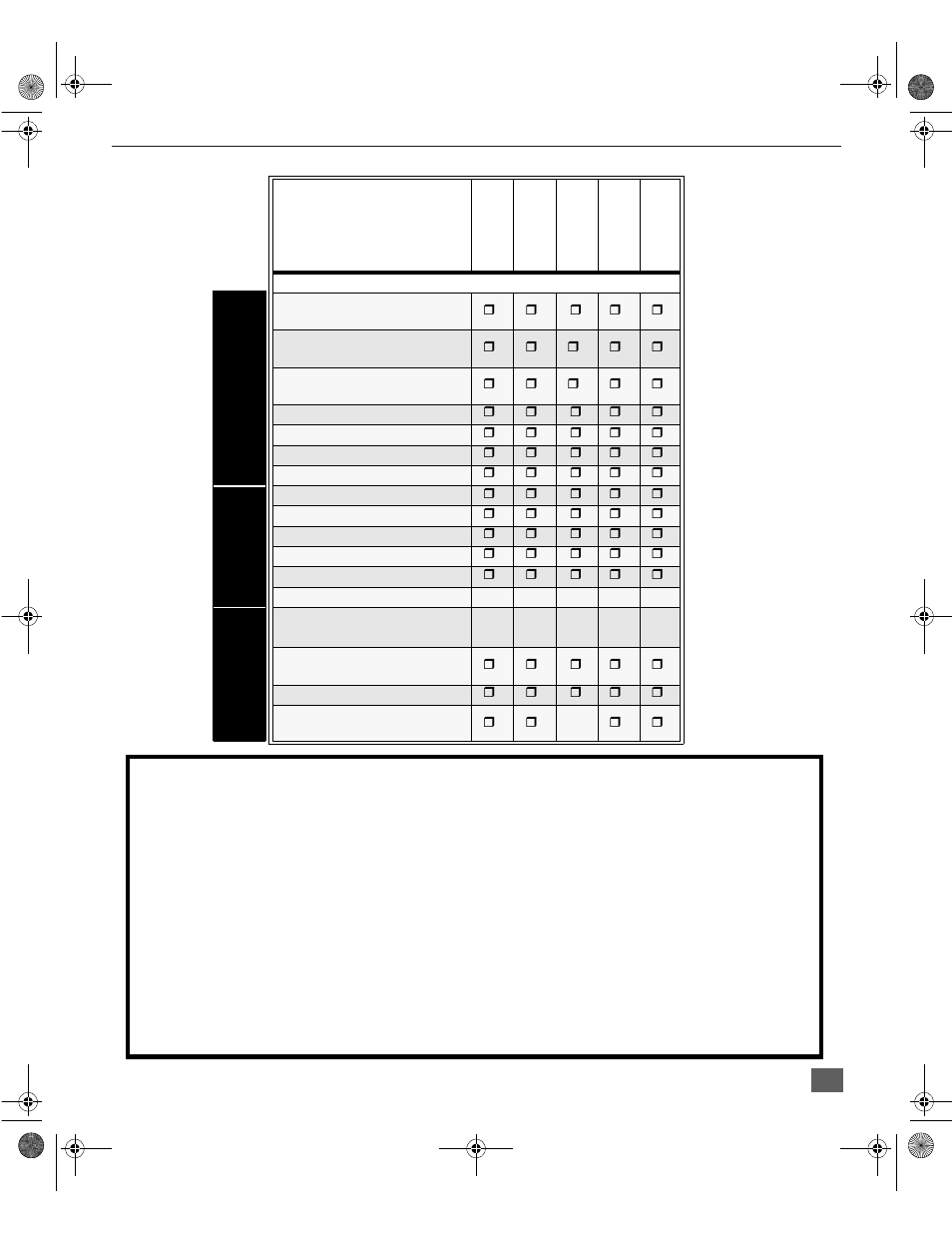Tabla de comparacion de caracteristicas | Panasonic PT-61D31V User Manual | Page 29 / 50